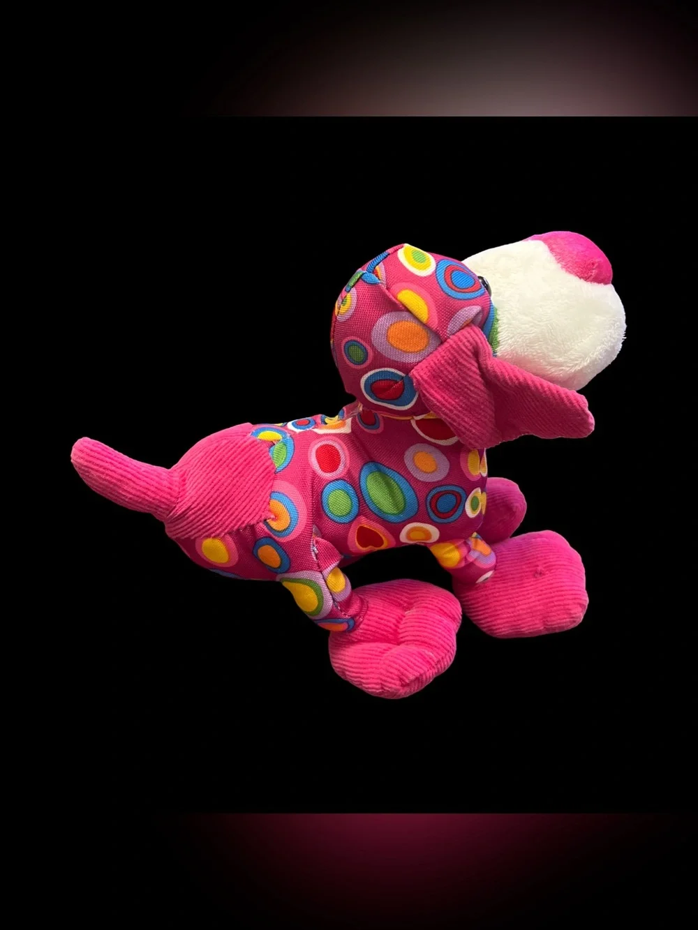 Walmart Pink Puppy Dog Plush Multi Color Spots Circles Stuffed Animal Toy 7